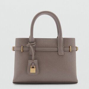 Mango Grey Mini-Shopper With Rear Padlock/NWT